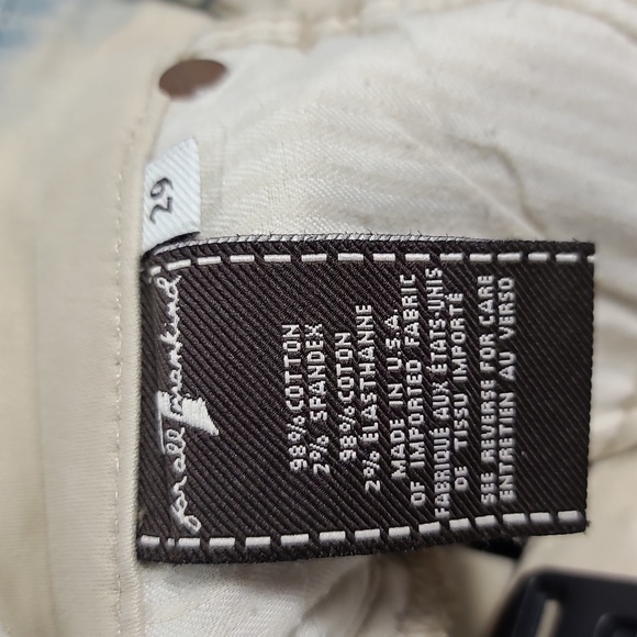 7 FOR ALL MANKIND The Skinny Wax Coated Blue Jeans With Plaid Pattern Size 29 - Picture 4 of 16